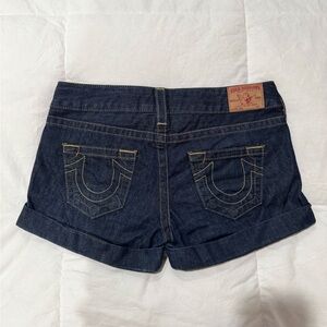 Vintage Y2K True Religion Low Waisted Dark Denim Jean Jess Shorts